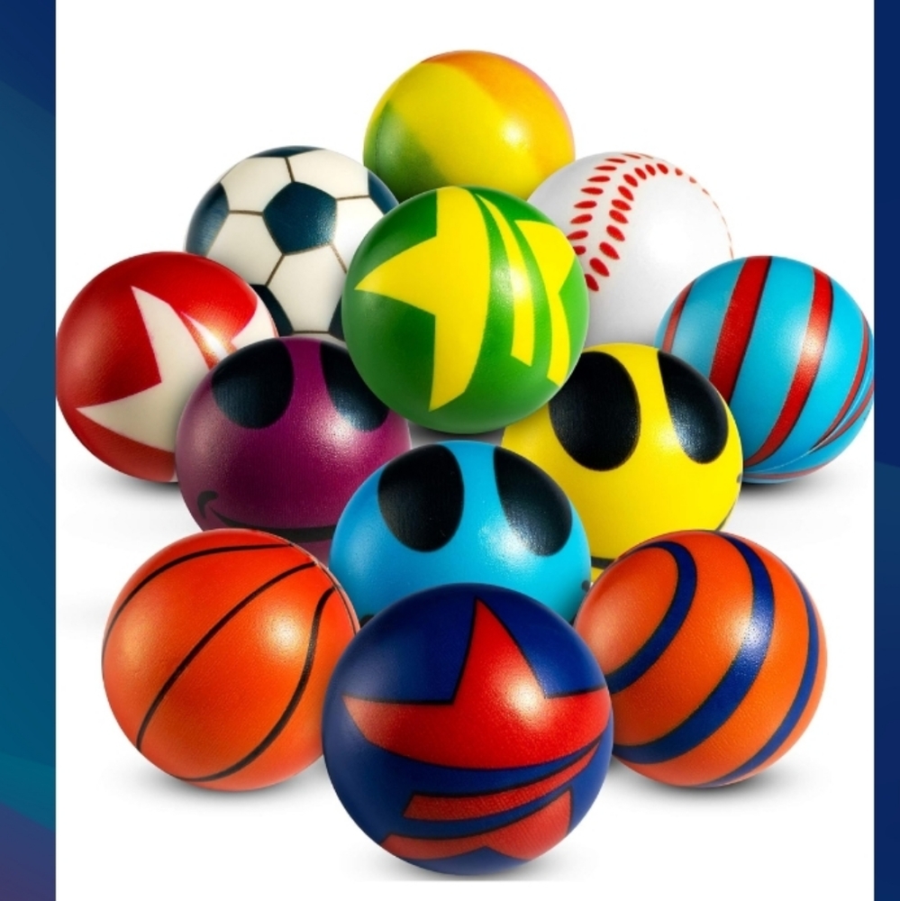 Bedwina (50 Pack) Multicolored Mini Foam Stress Balls (New in Packaging)